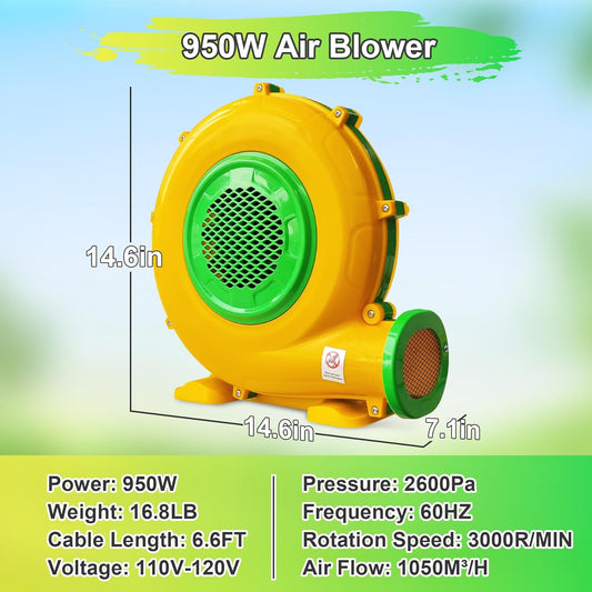 950W High Speed air blower for inflatable bounce house with ETL certificate