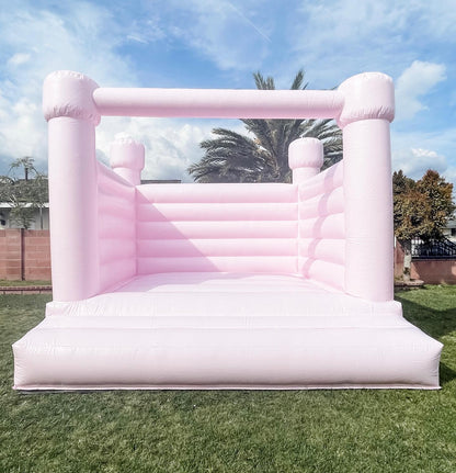 Inflatable White Bounce House Professional Jumping Bouncy Castle Bouncer for Wedding Party with Air Blower Balloons Carrying Bag Repair kit