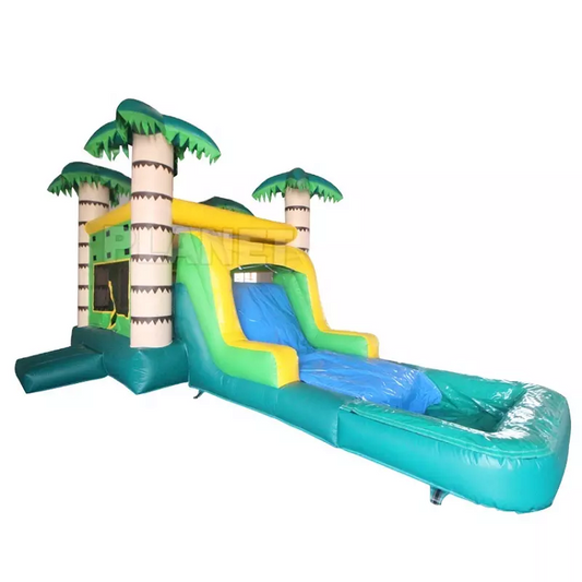 Inflatable Combo Bounce House with slide and pool for party rental