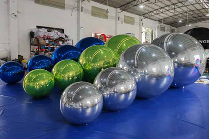 Inflatable Mirror Ball Giant Event Decoration  PVC Floating Sphere Mirror Balloon Disco Shinny