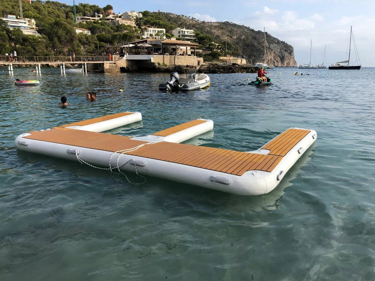 Floating E Shape Inflatable E Pontoon Platform Parking Dock for Jet Ski/Yacht/Boat