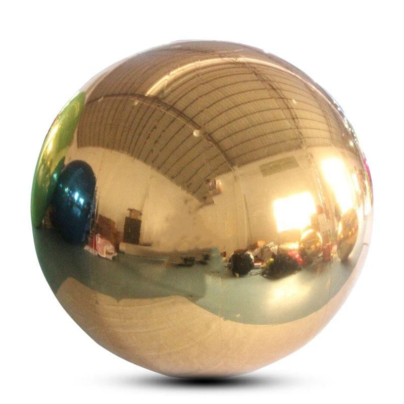 Inflatable Mirror Ball Giant Event Decoration  PVC Floating Sphere Mirror Balloon Disco Shinny （Gold）