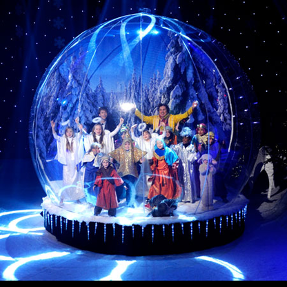 Inflatable Snow Globe 10ft Christmas Decoration Transparent Bubble Tent with Printed Background, Blower and Pump, Repair kit