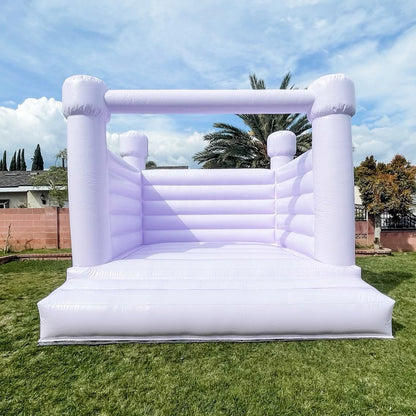 Inflatable White Bounce House Professional Jumping Bouncy Castle Bouncer for Wedding Party with Air Blower Balloons Carrying Bag Repair kit
