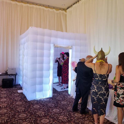 Inflatable Photo Booth with LED Light for Event Weddings Photo Booth Two Doors with Inner Air Blower and Remote Controller for Event Weddings Photo Booth