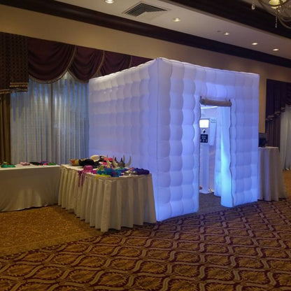 Inflatable Photo Booth with LED Light for Event Weddings Photo Booth Two Doors with Inner Air Blower and Remote Controller for Event Weddings Photo Booth(2 Door)