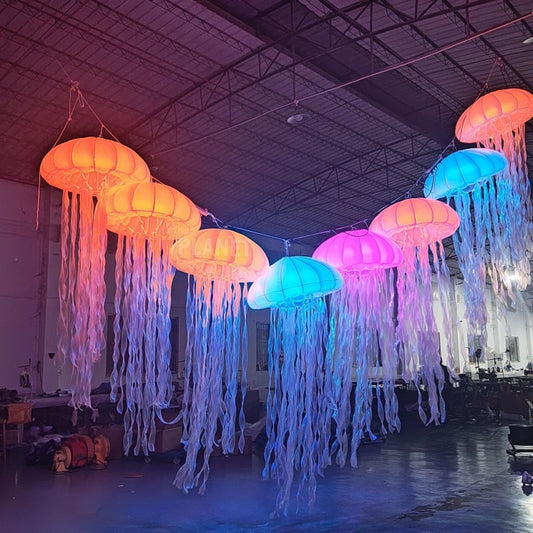 Inflatable Jellyfish Giant lamp 3.3 * 8.3FT LED Lighting 16 Colors for Party, Bar, Event Wedding Decoration Jellyfish lamp (8 Pcs)