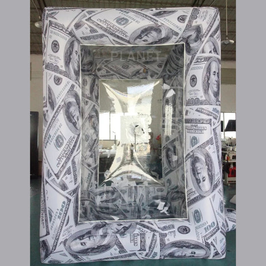 Inflatable Money Machine Large Cash Grab Booth with air Blower Inflatable Cash Cube Machine Party Event with 2 Blower