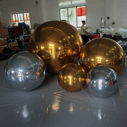 Inflatable Mirror Ball Giant Event Decoration  PVC Floating Sphere Mirror Balloon Disco Shinny