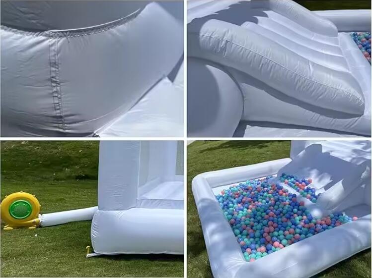 Family Use Kids Bouncy Castle White Bounce House Inflatable Jumping Bouncer With Ball Pit