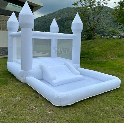 Family Use Kids Bouncy Castle White Bounce House Inflatable Jumping Bouncer With Ball Pit