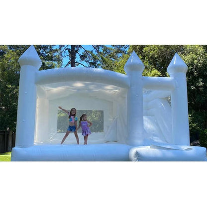 Inflatable White Bounce House Professional Jumping Bouncy Castle Bouncer for Wedding Party with Air Blower 5*3.5*3m（16.4*11.5*10ft））